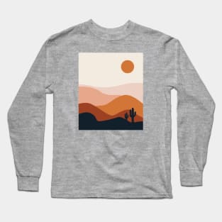 Arizona desert  sun  , desert climate , sun and sand ,cactus ideas, cactus not a hugger, sand mountains , orange moon Long Sleeve T-Shirt